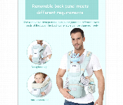 Baby Carrier Kangaroo Bag Green Front View - ID 7144756