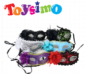 Party Eye Mask with Flower is a charming and whimsical accessory Front View - ID 7144778