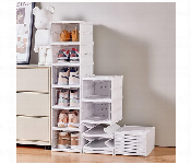 Foldable 6 Layer Shoe Organizer Collapsible Shoe Rack Clear Door Design For Effortless Shoe Management  - Similar Product Imag - ID 7145062