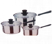 Stainless Steel Saucepan set with Glass Lids  - Similar Product Imag - ID 7146685
