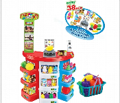 38 Pcs Cash Register Set Home Supermarket Toy Market Stall With Shopping Basket  - Similar Product Imag - ID 7147476