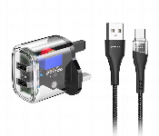 Porodo Dual Output Transparent Charger 2.4A Uk With Usb A To Usb C Cable  - Similar Product Imag - ID 7148357
