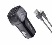 Porodo Dual Port Car Charger 3.4A With Lightning Cable  - Similar Product Imag - ID 7148394