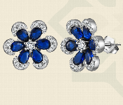Blue Bloom Silver Earrings 4260  - Similar Product Imag - ID 7148707