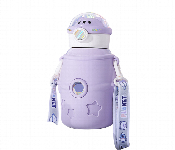 600Ml Cute Pattern Straw Cup Set  Purple  - Similar Product Imag - ID 7148761