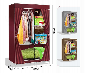 Durable Cloth Storage Cupboard Foldable 105X45X158Cm Wardrobe Organizer With Shelves  - Similar Product Imag - ID 7148803