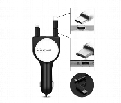 3 In 1 Car Charger Micro Type C  Lightning  Red  - Similar Product Imag - ID 7148992