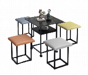 5 In 1 Seating Sofa Cube Table With Casters Stackable Table Chair Sets  - Similar Product Imag - ID 7149176