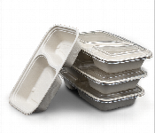 Q Pac Sugarcane 32Oz 2 Comp Rect. Container With Lid 5 Pieces  Sc32Rc2C5  - Similar Product Imag - ID 7149646