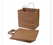 Q Pac Kraft Paper Carry Bag 32X17.5X32 One Packet 10Pcs  - Similar Product Imag - ID 7149827