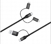 Porodo Aluminum Braided Cable 1.2M 2.4A Lightning Micro Usb Type C Usb A  - Similar Product Imag - ID 7150153