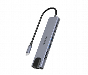 Porodo 7 In 1 Aluminum Usb C Hub 4K Hdmi Pd 100W Gray  - Similar Product Imag - ID 7150354
