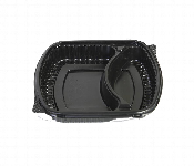 Q Pac Micro Black Base 2 Compartment  With Lid  1X250 Pieces  Mb2Cblackwhs  - Similar Product Imag - ID 7150425