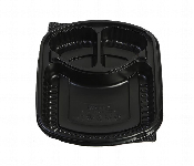 Q Pac Micro Black Base 3 Compartment  With Lid 1X250 Pieces  Mb3Cblackwhs  - Similar Product Imag - ID 7150426