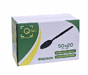 Q Pac Plastic Spoon Black Hd 1X1000 Pieces  Psblackhd  - Similar Product Imag - ID 7150488