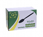 Q Pac Plastic Spoon Black Md 1X1000 Pieces  Psblackmd  - Similar Product Imag - ID 7150489
