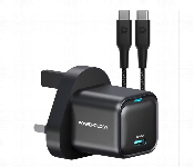 Powerology 20W Single C Port Pd Charger Uk With Type C To C 60W Cable  - Similar Product Imag - ID 7151167