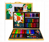 198 Pcs Wooden Art Set For Kids And Adults Drawing Painting Coloring Kit With Crayons Pencils And Watercolors  - Similar Product Imag - ID 7151918