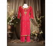 Cotton  Suit Mix Kurta Red Colour  - Similar Product Imag - ID 7152121