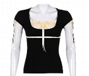 Crop Tee  Black Colour New Style 2025  - Similar Product Imag - ID 7152180