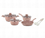 Avci Home Maker G S9 Vega Pn Vega 9 Pieces Granite Pink Cookware Set  - Similar Product Imag - ID 7152266
