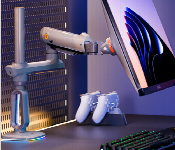 Nb North Bayou V8 Rgb Gaming Single Monitor Mount Arm Lake Blue 32 To 60 Inch  - Similar Product Imag - ID 7152872