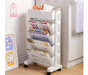 4 Tier Multilayer Book Shelf With Wheels Rotatable Storage Organizer  - Similar Product Imag - ID 7155035