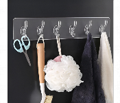 Transparent Wall Mount Hanger With 6 Hooks  - Similar Product Imag - ID 7155766