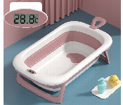 Foldable Baby Bath Tub With Thermometer And Non Slip Ergonomic Design Pink  - Similar Product Imag - ID 7156000