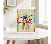 Diy Rainbow Flower Vase Frame Kit 3D Art And Craft Making Kit For Kids  - Similar Product Imag - ID 7157608