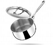 Stahl Sauce Pan Sl104246 16Cm Triply 1.6L Strainer Silver  - Similar Product Imag - ID 7160886