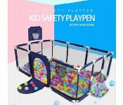 Baby Playpen Infant Playard With Safety Gates Size 120Cm 180Cm 62Cm With Basketball Net And Football Net For Toddler  - Similar Product Imag - ID 7161961