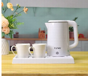 Denx Dx2097 Kettle Set 1.8L 1500W With Tray And Cups White  - Similar Product Imag - ID 7162225