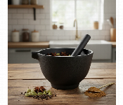 Wonderchef 63153837 Forza Cast Iron Mortar And Pestle Pre Seasoned  - Similar Product Imag - ID 7162344