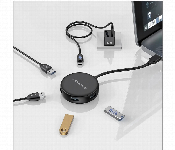 Porodo 5In1 Usb Hub 4 Usb 3 0 Ports 5Gbps Black  - Similar Product Imag - ID 7162372