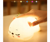Led Sleeping Cat Silicone Kitty Night Light Usb Recharge  - Similar Product Imag - ID 7163488