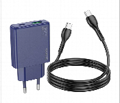 Hoco N45 Dual Port Wall Charger Usb C Cable Eu Plug Blue  - Similar Product Imag - ID 7163667