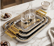 Rectangular Silver Colored Serving Trays  - Similar Product Imag - ID 7163915
