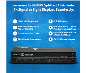 Secuview 1X8 Hdmi Splitter Sv Elhd801Sp Distribute 4K Signal To Eight Displays Seamlessly  - Similar Product Imag - ID 7163949