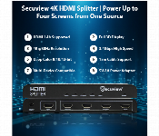 Secuview 4K Hdmi Splitter Svelhd401Sp Power Up To Four Screens From One Source  - Similar Product Imag - ID 7163953