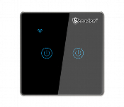 Secuview Two Gang Wifi Remote Control Smart Switch Svtsm202B With Metal Border Black  - Similar Product Imag - ID 7164054