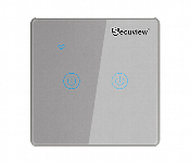 Secuview Two Gang Wifi Remote Control Smart Switch Svtsm202S With Metal Border Silver  - Similar Product Imag - ID 7164058