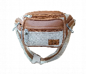 Rolo Herringbone Waist Bag Canvas Fanny Pack With Brown Leather Trim  - Similar Product Imag - ID 7164182