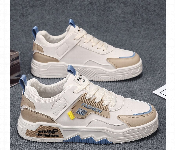 Mens Off White And Beige Chunky Casual Sneakers With Blue Accents Sizes 39 To 44  - Similar Product Imag - ID 7164277