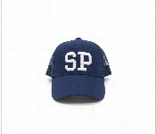 Unisex Sp Letter Embroidered Trucker Hat Adjustable Breathable Mesh Baseball Cap Navy Blue  - Similar Product Imag - ID 7165228