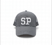 Unisex Sp Letter Embroidered Trucker Hat Adjustable Breathable Mesh Baseball Cap Grey  - Similar Product Imag - ID 7165229