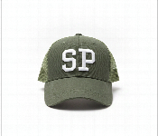 Unisex Sp Letter Embroidered Trucker Hat Adjustable Breathable Mesh Baseball Cap Olive Green  - Similar Product Imag - ID 7165232