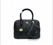 Chrisbella Women Elegant Black Handbag Textured Satchel Bag With Matching Pouch  - Similar Product Imag - ID 7165652