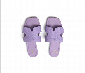Stylish Cut Out Strap Flat Slide Sandals For Women Comfortable Purple Open Toe Slippers Casual Summer Beach Wear  - Similar Product Imag - ID 7166055