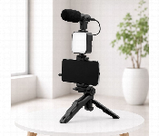 Plokama Pk 771 Tripod Vlogging Kit Black For Smartphone Camera Live Streaming And Content Creation  - Similar Product Imag - ID 7166289